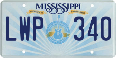 MS license plate LWP340