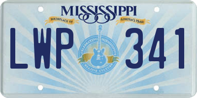 MS license plate LWP341