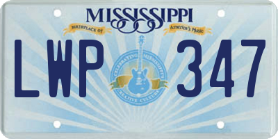 MS license plate LWP347