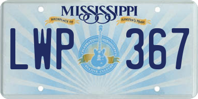 MS license plate LWP367