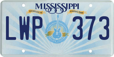MS license plate LWP373