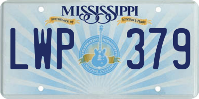 MS license plate LWP379
