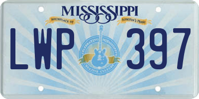 MS license plate LWP397