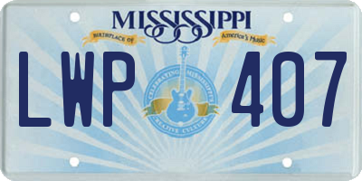 MS license plate LWP407