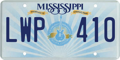 MS license plate LWP410