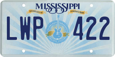 MS license plate LWP422