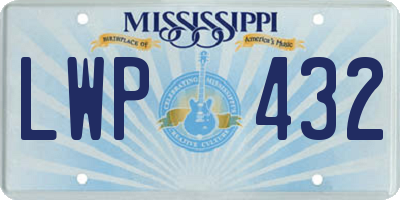 MS license plate LWP432