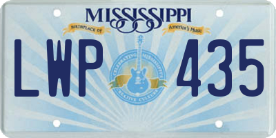 MS license plate LWP435