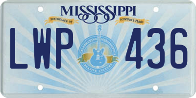 MS license plate LWP436