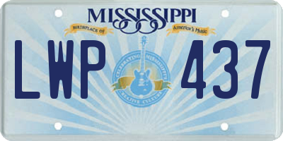 MS license plate LWP437