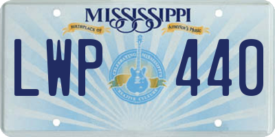 MS license plate LWP440