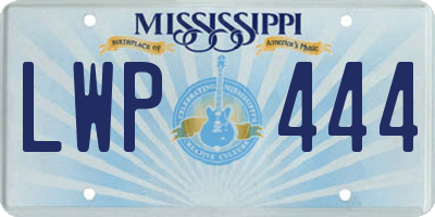 MS license plate LWP444