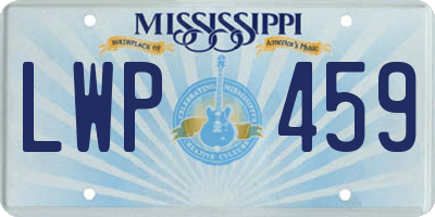 MS license plate LWP459