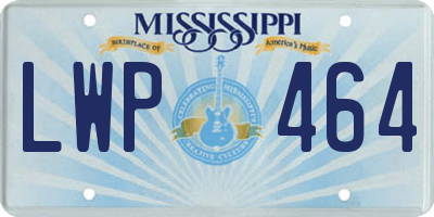 MS license plate LWP464