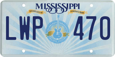 MS license plate LWP470