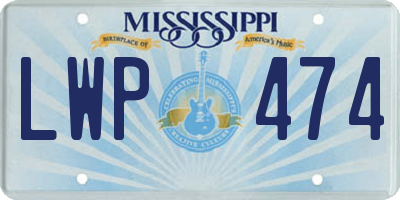 MS license plate LWP474