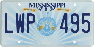 MS license plate LWP495