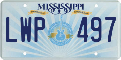 MS license plate LWP497
