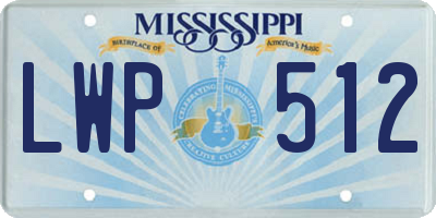 MS license plate LWP512