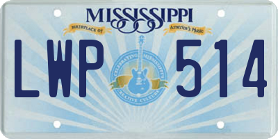 MS license plate LWP514