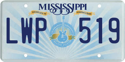 MS license plate LWP519