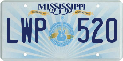 MS license plate LWP520