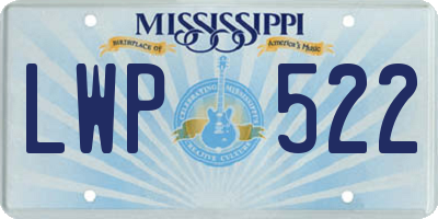 MS license plate LWP522