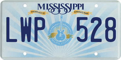 MS license plate LWP528
