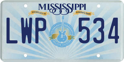 MS license plate LWP534