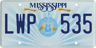 MS license plate LWP535