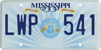 MS license plate LWP541