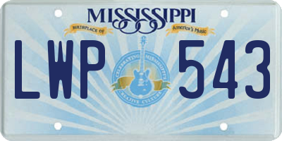 MS license plate LWP543