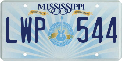 MS license plate LWP544