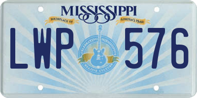 MS license plate LWP576