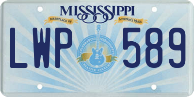 MS license plate LWP589