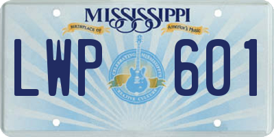 MS license plate LWP601
