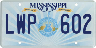 MS license plate LWP602