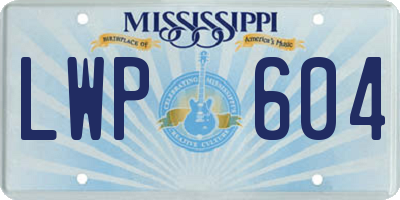 MS license plate LWP604