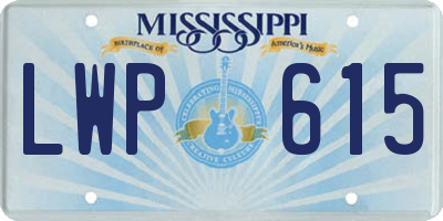 MS license plate LWP615