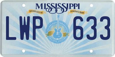 MS license plate LWP633
