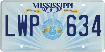 MS license plate LWP634