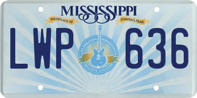 MS license plate LWP636