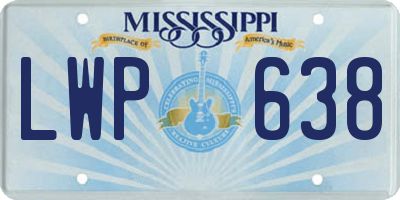 MS license plate LWP638