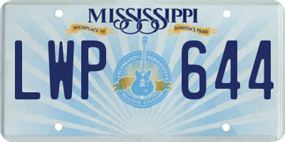 MS license plate LWP644