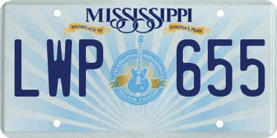 MS license plate LWP655