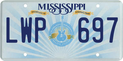 MS license plate LWP697