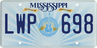 MS license plate LWP698