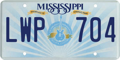 MS license plate LWP704