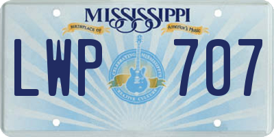 MS license plate LWP707
