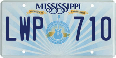 MS license plate LWP710